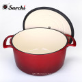 red cast iron casserole enamel coating